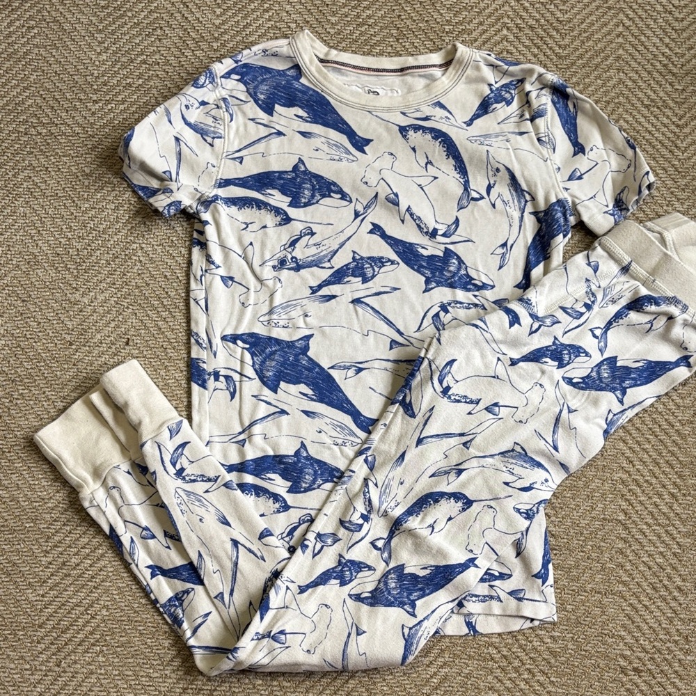 Crewcuts whale and shark pajamas. Size 12